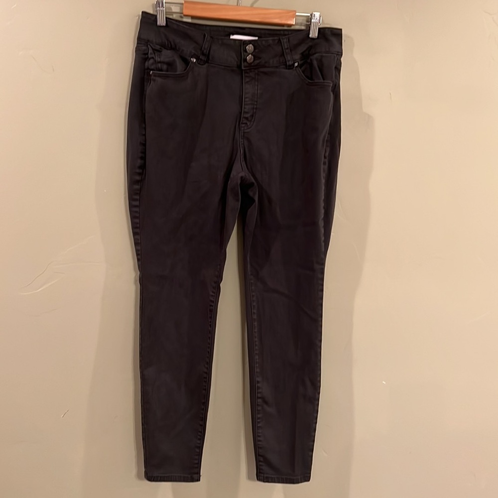 Lane Bryant Dark Sage Green High Rise Skinny Jeans size 14 Flex Magic Waistband
